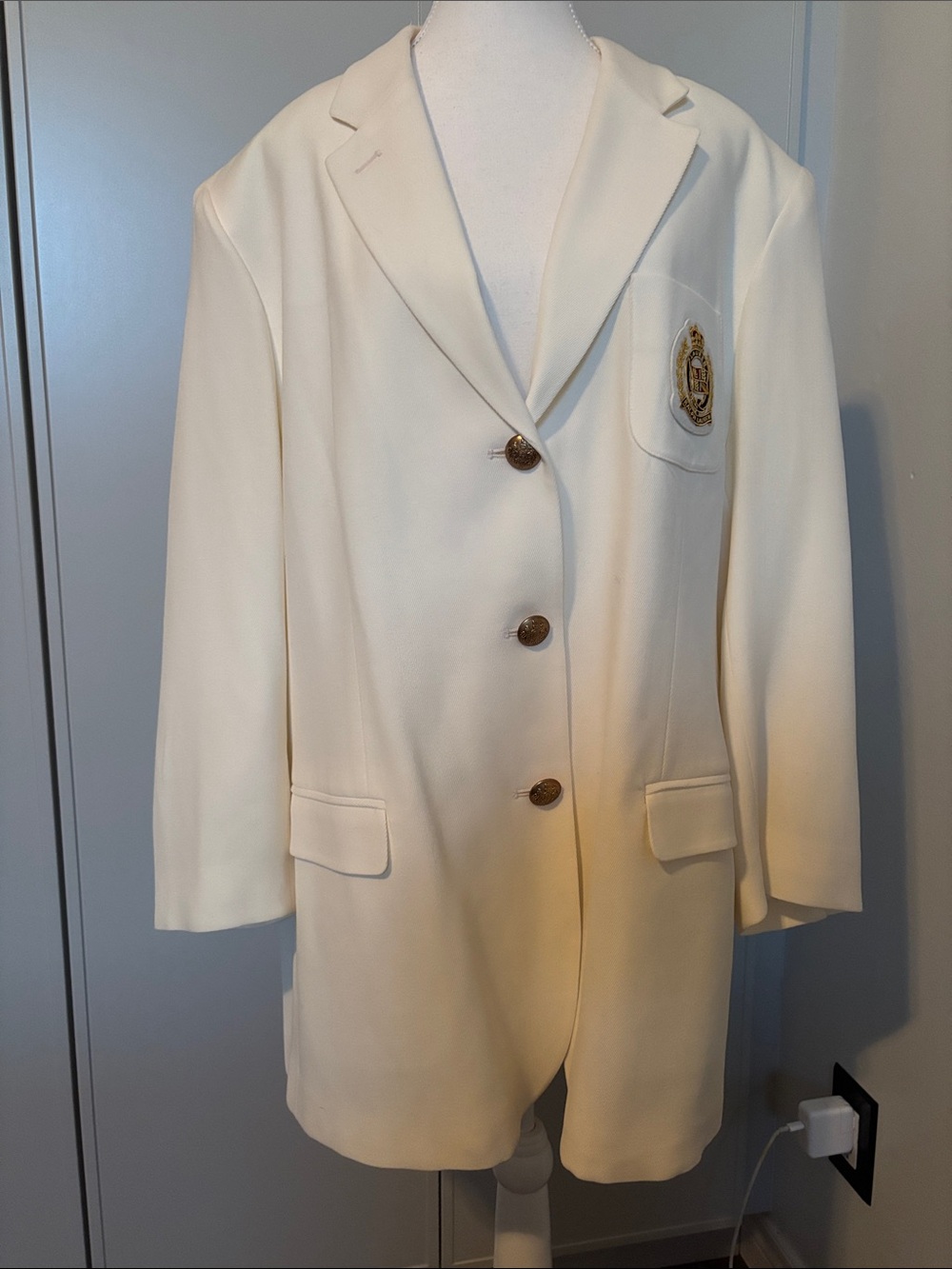 Ralph Lauren Cream Wool Blend Pantsuit